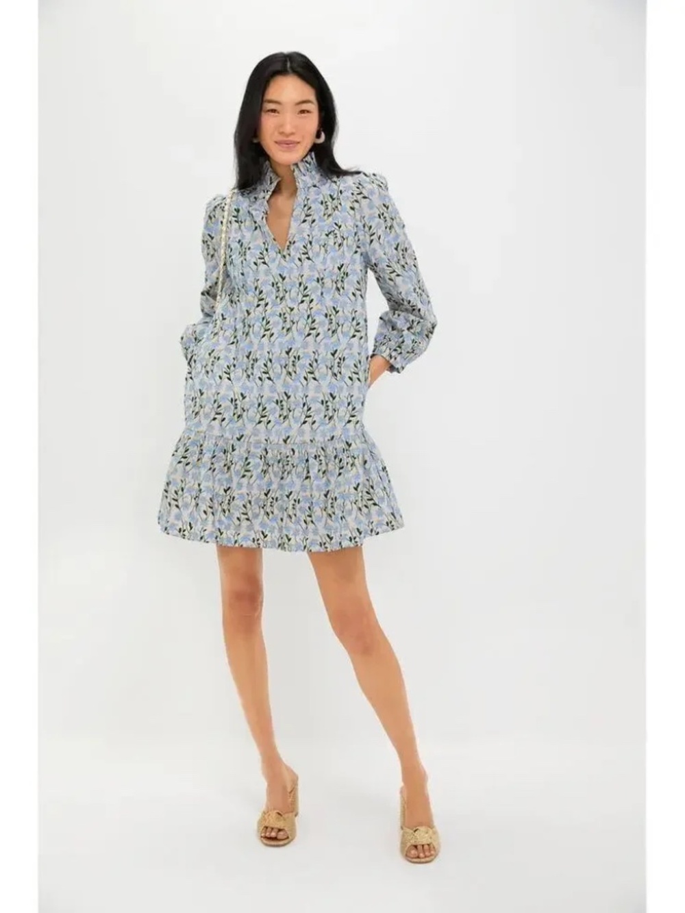 TUCKERNUCK Blue Daisy Embroidered Palmerston Dress Size L NWT